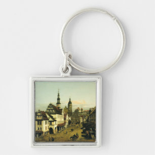 Der Marktplatz in Pirna von Bernardo Bellotto Schlüsselanhänger