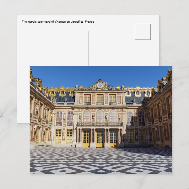 Der Marmorhof des Versailles Palace, Frankreich Postkarte (Vorne/Hinten)