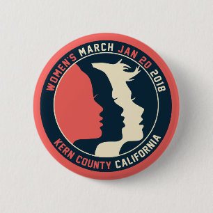 Der März-Kern-Knopf der Frauen Button