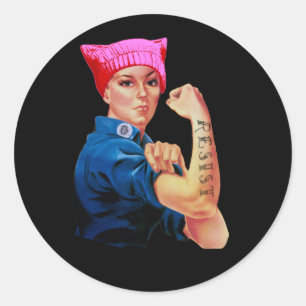 Der März-Kunst Rosie der Frauen widersteht Runder Aufkleber