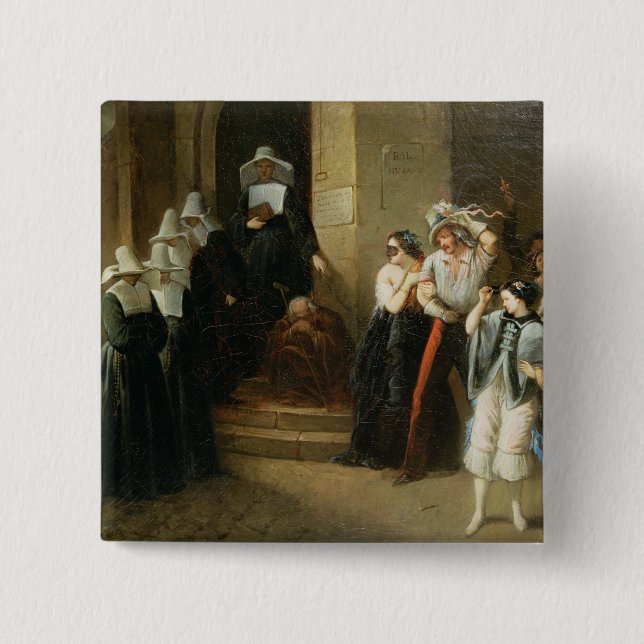 Der Maskenball, c.1870 Button (Vorderseite)