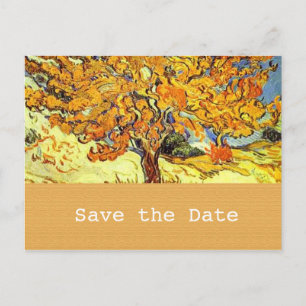 Der Maulbeerbaum Save-the-Date-Postkarte. Vintage Ankündigungspostkarte