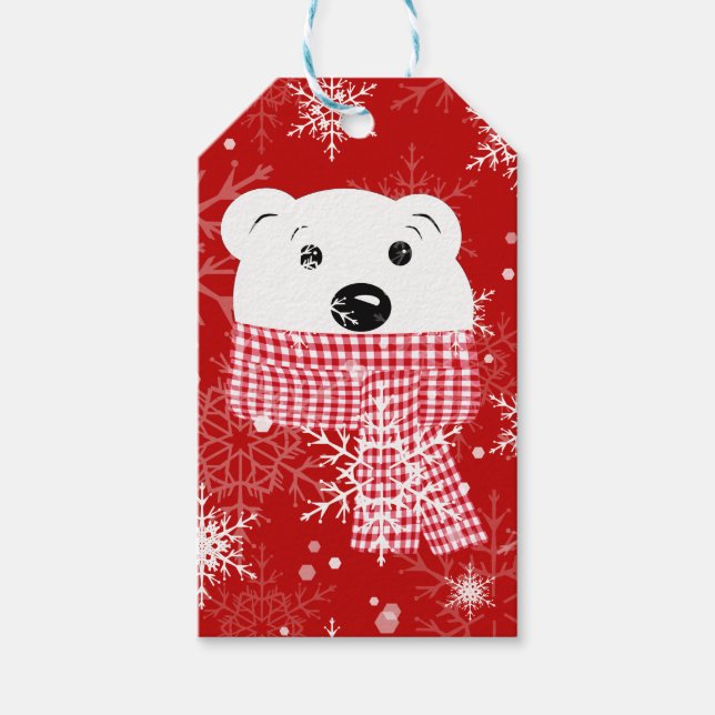 Der Maulkorb eines Eisbären, Weihnachten Geschenkanhänger (Vorderseite)