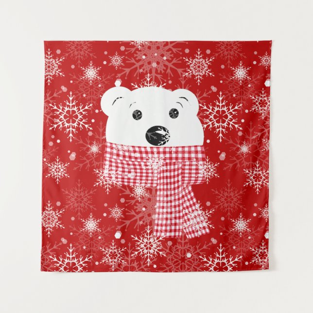 Der Maulkorb eines Eisbären, Weihnachten Wandteppich (Vorderseite)