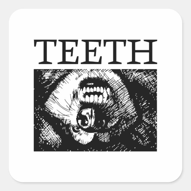 Der Maulkorb eines lächelnden Huskys während des S Quadratischer Aufkleber (Vorderseite)