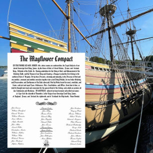 Der Mayflower Compact mit Unterschriften Poster