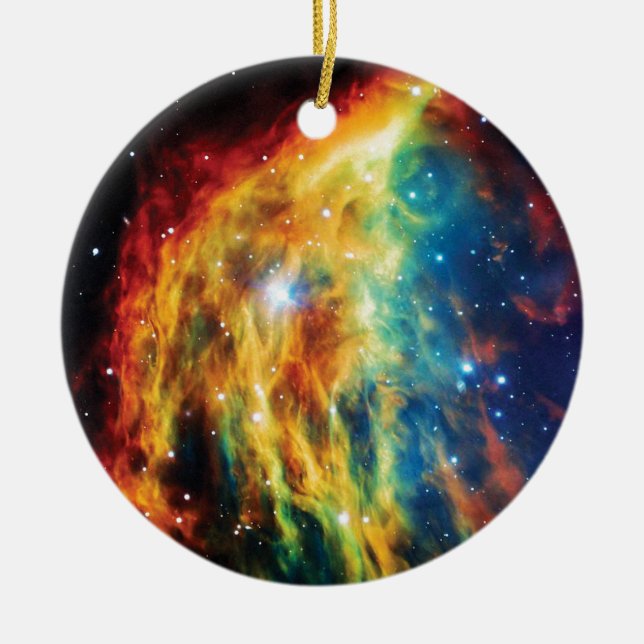 Der Medusa-Nebel Hubble für das Foto des Weltraums Keramikornament (Vorne)