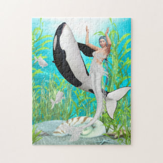 Der Meerjungstanz mit einem Orca-Puzzle Puzzle
