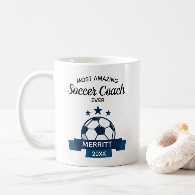 Der meiste fantastische Fußball-Trainer danken Kaffeetasse (Mit Donut)