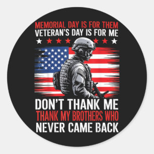 Der Memorial Day ist für Veteranen. Der Veterans D Runder Aufkleber