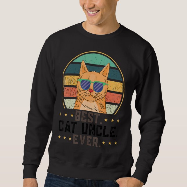 Der Mens bester KatzenOnkel je Onkel Feline Sweatshirt (Vorderseite)