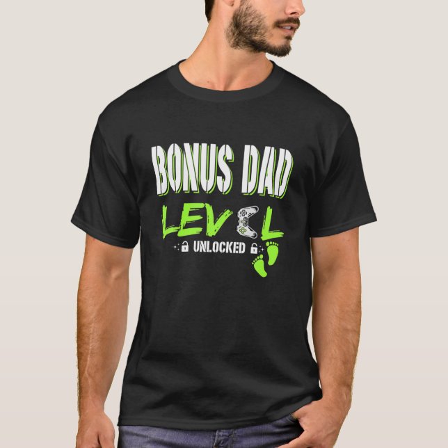 Der Mens Gaming Bonus Vater Level Unlocking Gamer  T-Shirt (Vorderseite)