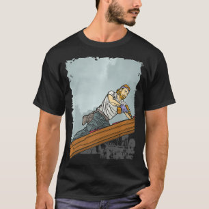 Der Mensch arbeitet bei Premium für Dachbauarbeite T-Shirt