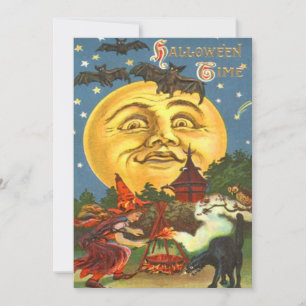 Der Mensch auf dem Mond, die Hexe, die schwarze Ka Einladung