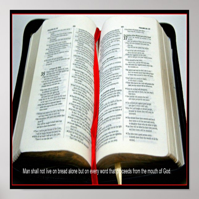 Der Mensch darf nicht von einem Christlichen Plaka Poster (Vorne)