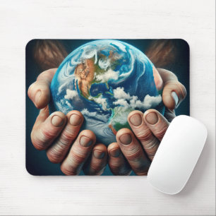 Der Mensch, der den Planeten Erde hält Mousepad