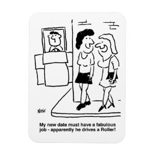 Der Mensch fährt einen Roller Funny Cartoon Magnet
