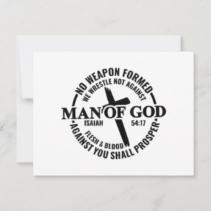Der Mensch Gottes, keine gegen mich gewachsene Waf Feiertagskarte
