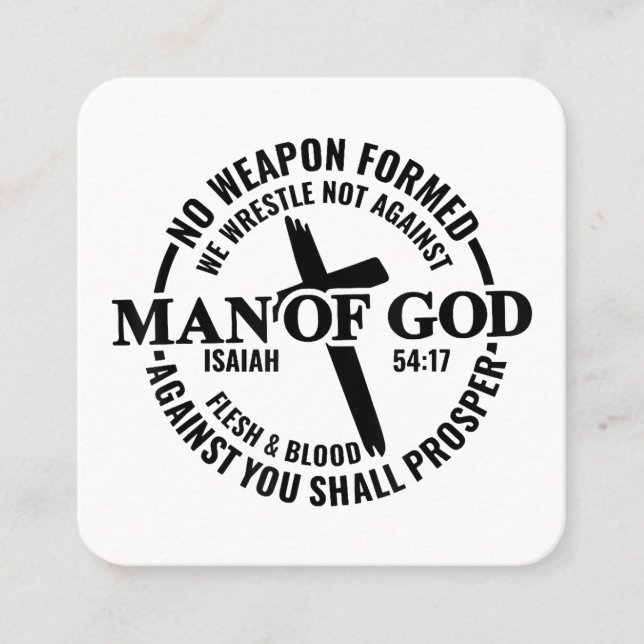Der Mensch Gottes, keine gegen mich gewachsene Waf Quadratische Visitenkarte (Vorderseite)