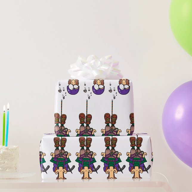 Der Mensch hing von einem Seil Geschenkpapier (Von Creator hochgeladen)