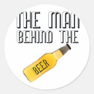 Der Mensch hinter dem Bier Runder Aufkleber