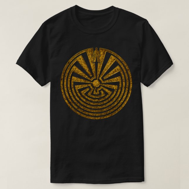 Der Mensch im Labyrinth, die Reise durch das Leben T-Shirt (Design vorne)