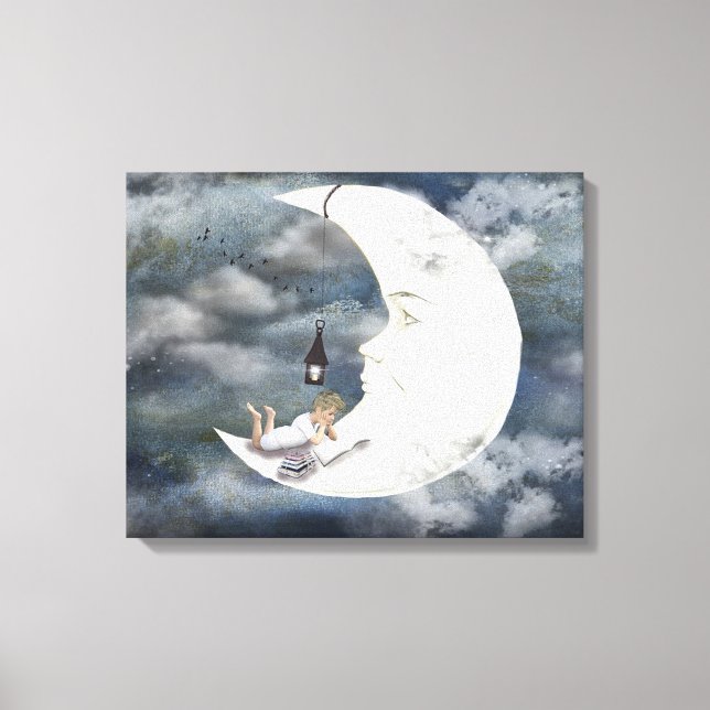Der Mensch im Mond Leinwanddruck (Vorderseite)