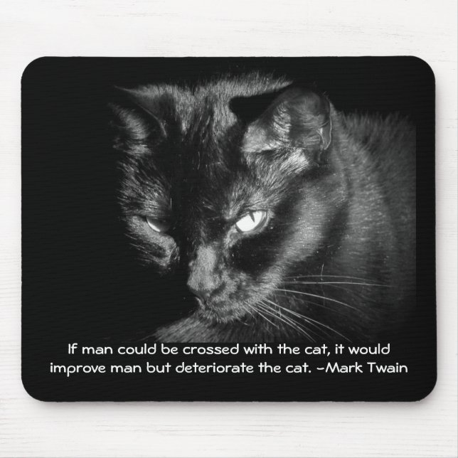 Der Mensch ist mit Katze gekreuzt? Mark Twain Mousepad (Vorne)