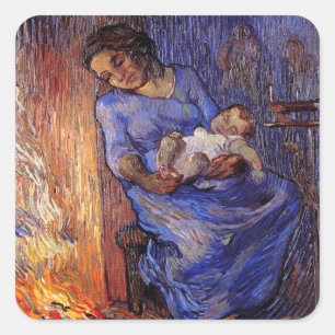 Der Mensch ist von Vincent van Gogh auf See Quadratischer Aufkleber