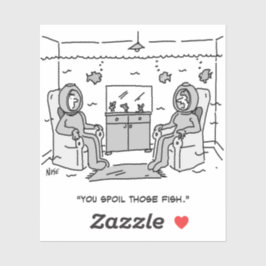 Der Mensch verdirbt seinen tropischen Fisch Aufkleber