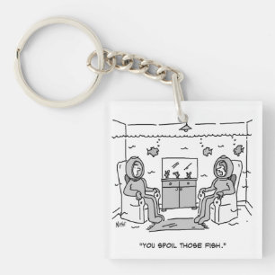 Der Mensch verwöhnt seinen tropischen Fisch - Der  Schlüsselanhänger