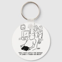 Der Mensch wird das Budget nicht im Fernsehen sehe Schlüsselanhänger