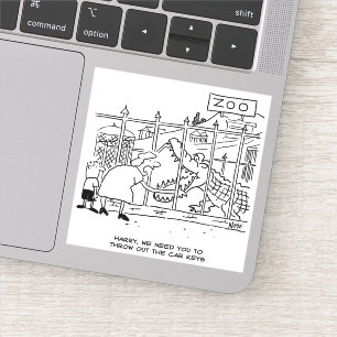 Der Mensch wurde von Krokodil-Cartoon verschluckt Aufkleber