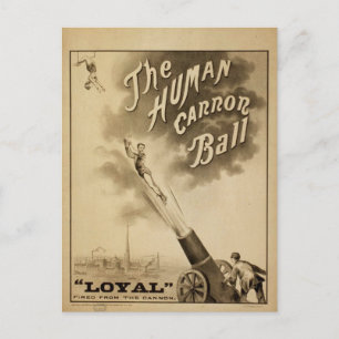 Der menschliche Kanonenkugel, 'Loyal' Vintage-Thea Postkarte