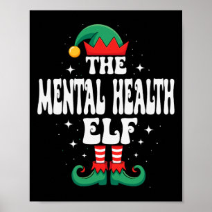 Der Mental Health Elf Lustige Weihnachten Matching Poster