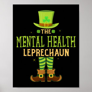 Der Mental Health Leprechaun Spaß Matching St. Pat Poster