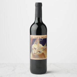 DER MEOW DES CATS….DREHEN SIE FLASCHE UMGEDREHTE WEINETIKETT