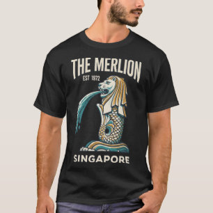 Der Merlion Singapur Vintage Reiseplakat Retro  T-Shirt