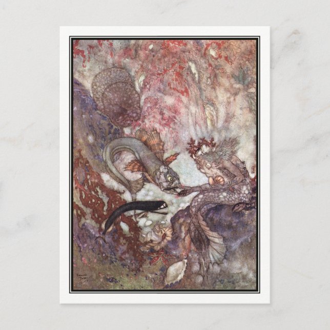 Der merman-König durch Edmund Dulac Postkarte (Vorderseite)