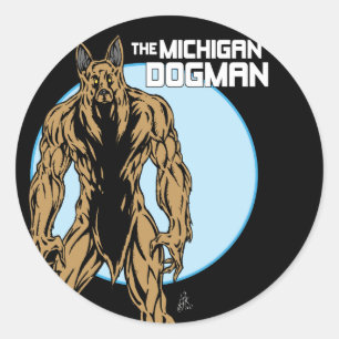 Der Michigan Dogman Runder Aufkleber