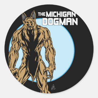 Der Michigan Dogman Runder Aufkleber