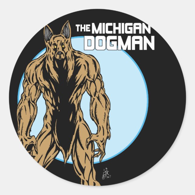 Der Michigan Dogman Runder Aufkleber (Vorderseite)