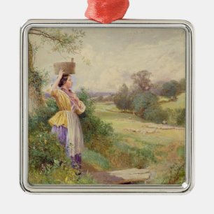 Der Milkmaid, 1860 Ornament Aus Metall