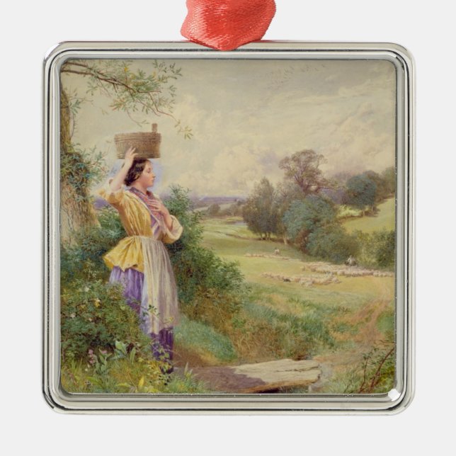 Der Milkmaid, 1860 Ornament Aus Metall (Vorne)