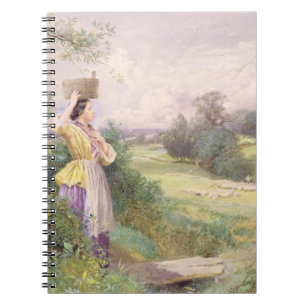 Der Milkmaid, 1860 (w/c auf Papier) Notizblock