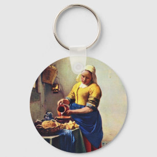 Der Milkmaid [1]. Durch Johannes Vermeer Schlüsselanhänger
