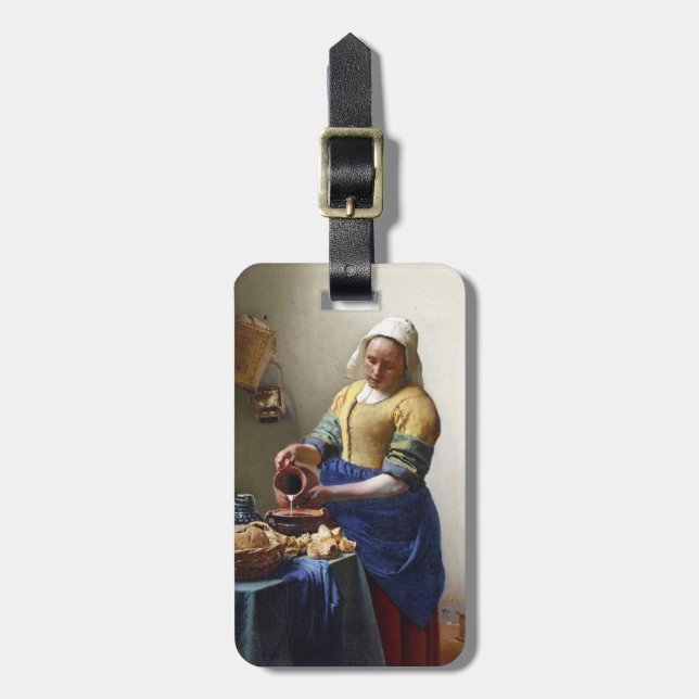 Der Milkmaid, c.1658-60 (Öl auf Leinwand) Gepäckanhänger (Vorderseite vertikal)