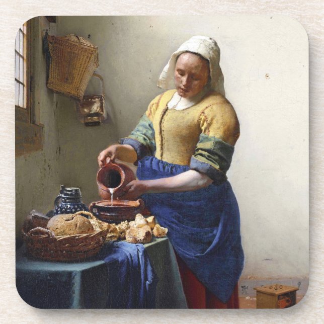 Der Milkmaid, c.1658-60 (Öl auf Leinwand) Getränkeuntersetzer (Vorderseite)