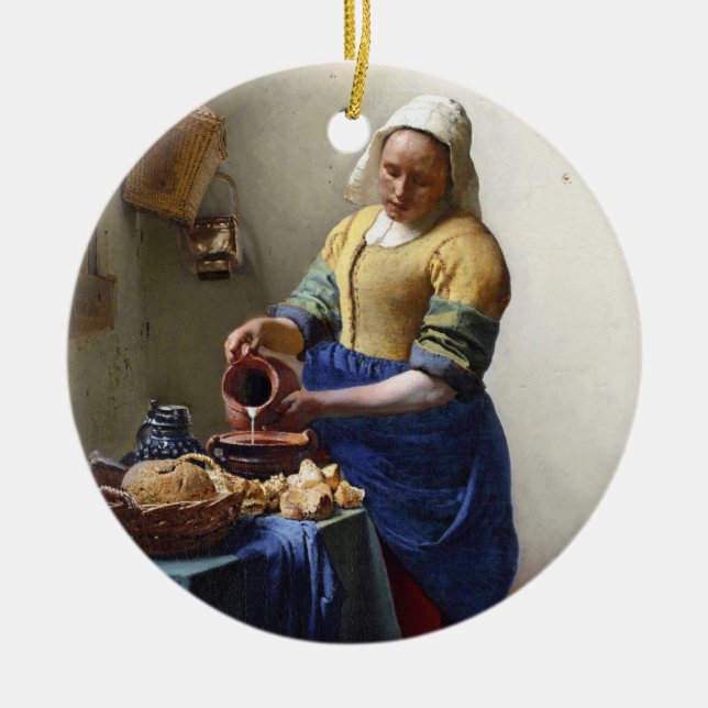 Der Milkmaid, c.1658-60 (Öl auf Leinwand) Keramikornament (Vorne)