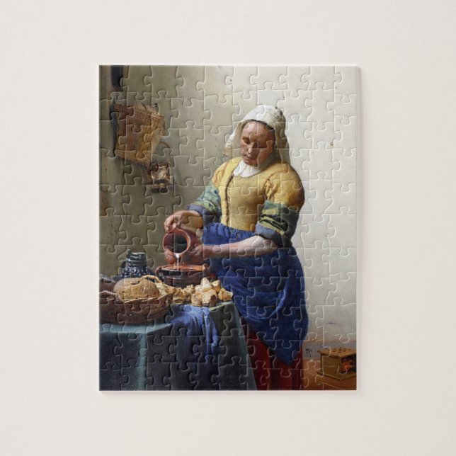 Der Milkmaid, c.1658-60 (Öl auf Leinwand) Puzzle (Vertikal)